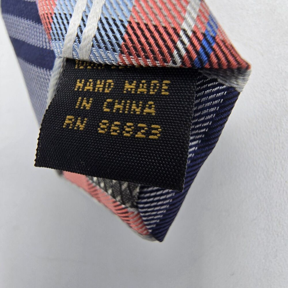 Alexander Julian Colours Men's Neck Tie 57”x3” Grey pink blue Geometric Vintage - Picture 6 of 6